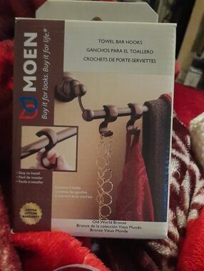 NWT Moen Old World Bronze Finish Towel Bar Hooks Set of Two